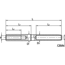 Acton - Embout à sertir taraudé - Pas à droite - Petit modèle - Inox A4 ØCâble 6mm - Boîte de 5