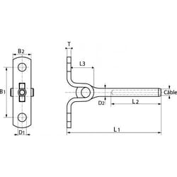 Embout à sertir mural articulé - Inox A4 ØCâble 4mm - Boîte de 10
