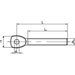 Acton - Lot de 5) Embout fileté à œil - Pas à droite - Inox A4 ØFiletage 5mm x L54mm - Boîte de 5