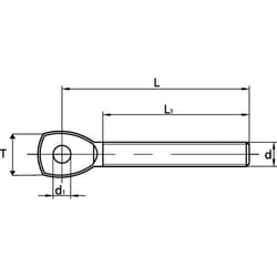 Acton - Lot de 5) Embout fileté à œil - Pas à gauche - Inox A4 ØFiletage 5mm x L54mm
