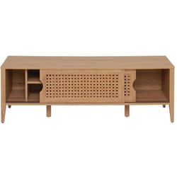 CORTENA Meuble TV 2 portes - Decor chene Beauford - L 138 cm