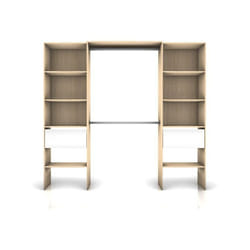 Kit dressing extensible Twin 2 effet chêne Blomberg H.200 x L.120 - 220 x P.45cm - Sans Marque