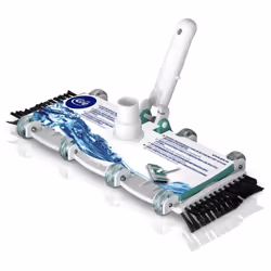 Tête de balai 8 roues Efficace sur béton et liner Brosses latérales poils nylon Connexion de tuyau Ø32/38mm