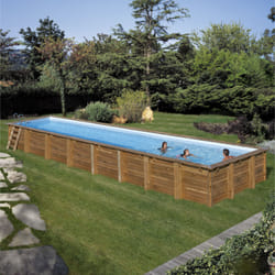 Gre 788032 piscine hors sol Rectangle Bleu, Marron