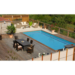 GRE - Piscine bois evora 6,20m x 4,20m x h: 1,33m