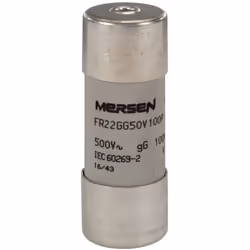 fusible cartouche - 22 x 58 - gg - 80a - 690v - avec percuteur - boite de 10 - mersen z1022165