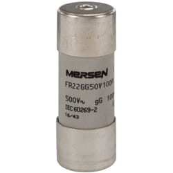 fusible cartouche - 22 x 58 - gg - 80a - 690v - avec percuteur - boite de 10 - mersen z1022165