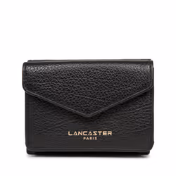 Lancaster - Mini portefeuille dos à dos - Dune - Noir - Cuir de vachette grainé