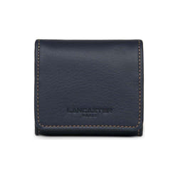 Lancaster - Porte-monnaie - Soft Vintage Homme - Bleu - Fonce - Camel - Cuir de vachette pleine fleur