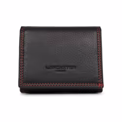 Lancaster - Porte-monnaie - Soft Vintage Homme - Noir - Rouge - Cuir de vachette pleine fleur