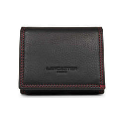 Lancaster - Porte-monnaie - Soft Vintage Homme - Noir - Rouge - Cuir de vachette pleine fleur