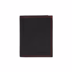 Lancaster - Portefeuille - Soft Vintage Homme - Noir - Rouge - Cuir de vachette pleine fleur