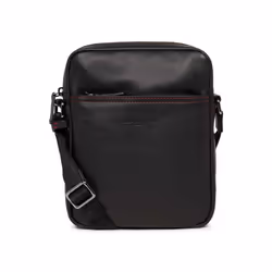 Lancaster - Petit sacoche - Soft Vintage Homme - Noir - Rouge - Cuir de vachette pleine fleur