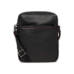 Lancaster - Petit sacoche - Soft Vintage Homme - Noir - Rouge - Cuir de vachette pleine fleur