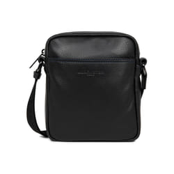 Lancaster - Mini sacoche - Soft Vintage Homme - Noir - Bleu - Cuir de vachette pleine fleur