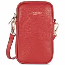Lancaster - Pochette smartphone - Dune - Rouge - Cuir de vachette grainé