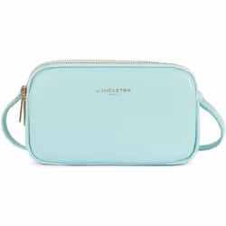 Lancaster - Double pochette - Dune - Lagon clair - Cuir de vachette grainé