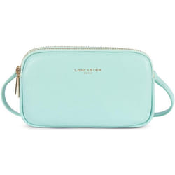 Lancaster - Double pochette - Dune - Lagon clair - Cuir de vachette grainé