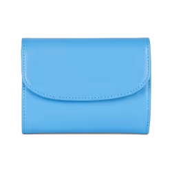 Lancaster - Portefeuille dos à dos - Paris PM - Bleu atoll - Cuir de vachette lisse