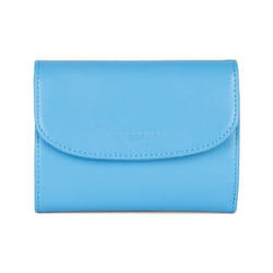 Lancaster - Portefeuille dos à dos - Paris PM - Bleu atoll - Cuir de vachette lisse