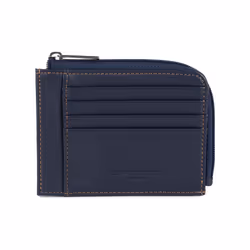 Lancaster - Porte-cartes - Soft Vintage Homme - Bleu foncé - Camel - Cuir de vachette pleine fleur