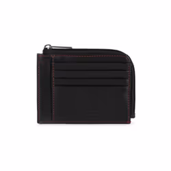 Lancaster - Porte-cartes - Soft Vintage Homme - Noir - Rouge - Cuir de vachette pleine fleur