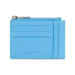 Lancaster - Porte-cartes - Paris PM - Bleu atoll - Cuir de vachette lisse