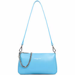Lancaster - Sac trotteur - Suave Even - Bleu atoll - Refente de cuir de vachette lisse