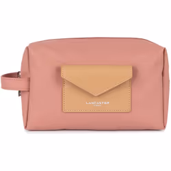 Lancaster - Trousse de voyage - Storm KBA - Rose antic - Toile enduite garnie cuir de vachette