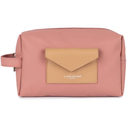 Lancaster - Trousse de voyage - Storm KBA - Rose antic - Toile enduite garnie cuir de vachette