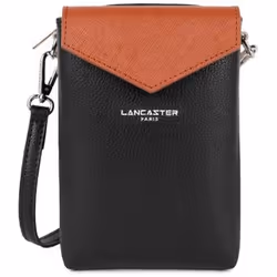 Lancaster - Pochette smartphone - Maya KBA - Noir - Galet rosé - Cognac - Polychlorure de vinyle