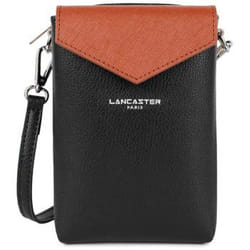Lancaster - Pochette smartphone - Maya KBA - Noir - Galet rosé - Cognac - Polychlorure de vinyle