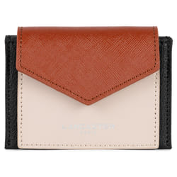 Lancaster - Porte-cartes - Maya KBA - Noir - Galet rosé - Cognac - Polychlorure de vinyle