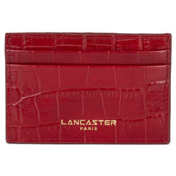 Lancaster - Porte-cartes - Exo - Carmin - Cuir de vachette grainé