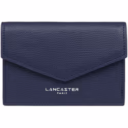 Lancaster - Porte-cartes - Sierra PM - Bleu foncé - Refente de cuir de vachette grainé