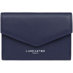 Lancaster - Porte-cartes - Sierra PM - Bleu foncé - Refente de cuir de vachette grainé
