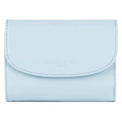 Lancaster - Portefeuille dos à dos - Paris PM - Bleu fumé - Cuir de vachette lisse