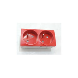 Schneider Electric - Bloc double prise 2X2P+T 16A à détrompage rouge format 45mm connexion auto Altira ALB45224