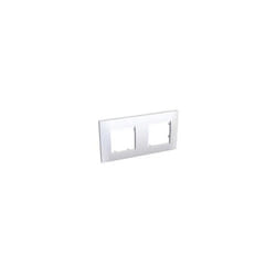 Schneider Electric - Plaque double blanche horizontale 2 postes entraxe 71mm pour appareillage mural 45mm Altira schneider ALB45652