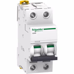 Disjoncteur 2P 10A Courbe C - Schneider A9F74210 Ce disjoncteur bipolaire de calibre 10A est équipé de bornes à vis . Issu de ...