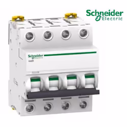 Disjoncteur iC60n 6A - 4 pôles - courbe C - Acti9 Schneider Marque Schneider Réf : A9F74406 Garantie 2 ans Avantages et carac ...