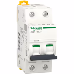 Disjoncteur 2P 0,5A courbe C - Schneider A9F74270 Ce disjoncteur bipolaire de Calibre 0,5A est équipé de bornes À vis d'une c ...