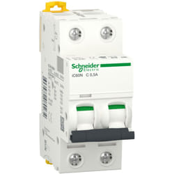 A9f74270 Schneider Ic60n Disjoncteur Bipolaire Schneider 0,5a - 2p - Courbe c - 50ka - à Vis