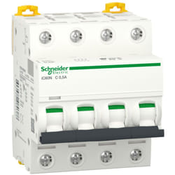 Schneider Electric - A9f74470 Schneider Ic60n Disjoncteur Tétrapolaire 0,5a - 4p - Courbe c - 50ka - Bornes à Vis étrier