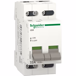 Interrupteur sectionneur Schneider - 32A 3P Cet interrupteur sectionneur de tête appartient à la gamme Acti 9 iSW fabriquée p ...