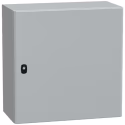 Coffret acier laminé - HxLxP : 600 x 600 x 300mm - avec plaque passe-câbles Ce coffret métal est étanche IP66 , c'est-à-dire  ...