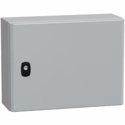 Coffret acier laminé - HxLxP : 300 x 400 x 150mm - avec plaque passe-câbles Ce coffret métal est étanche IP66 , c'est-à-dire ...