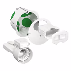Multifix Air - Boîte d'applique étanche à l'air - 1 poste - Ø 67mm prof. 40mm - avec couvercle affleurant + douille E27 + fic ...