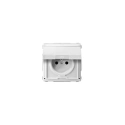 Schneider Electric - Prise de courant Aquadesign 2P+T avec volet - 16A/250 Vca - enjoliveur blanc MTN2512-7219