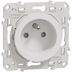ODACE PRISE DE COURANT 2P+T BLANC A VIS CONNEXION VIS SCHNEIDER S520039 Prise Odace blanche de chez Schneider avec 2 pôles et ...